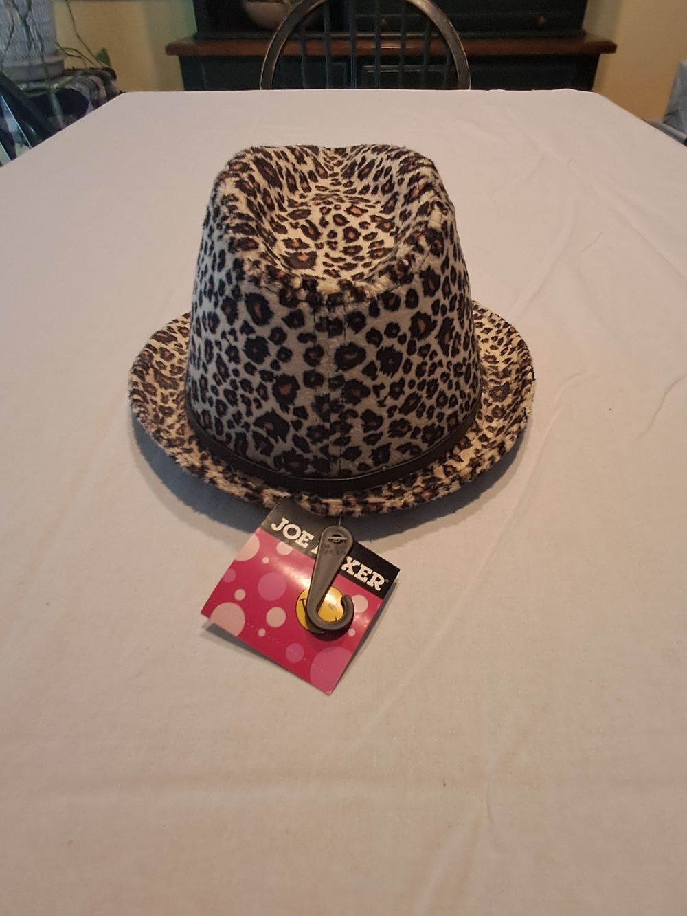 JOE BOXER Leopard Print Fedora Hat -‎ Brown & Black